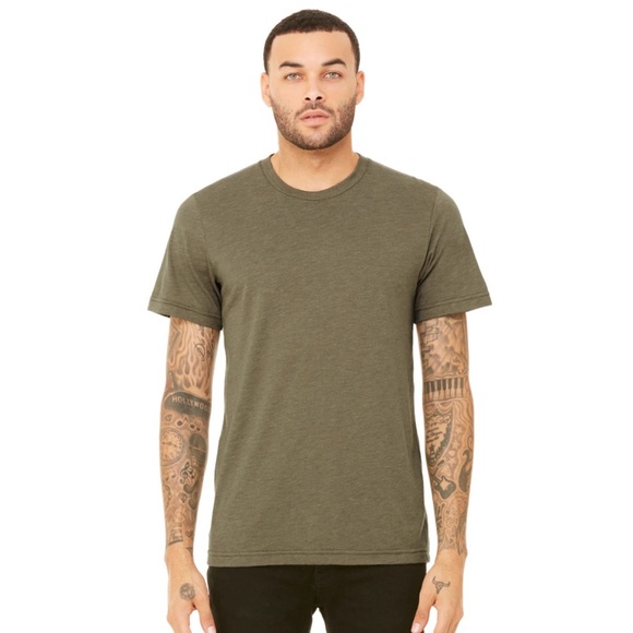 Bella Canvas Olive Triblend Unisex Tee - Picture 1 of 5